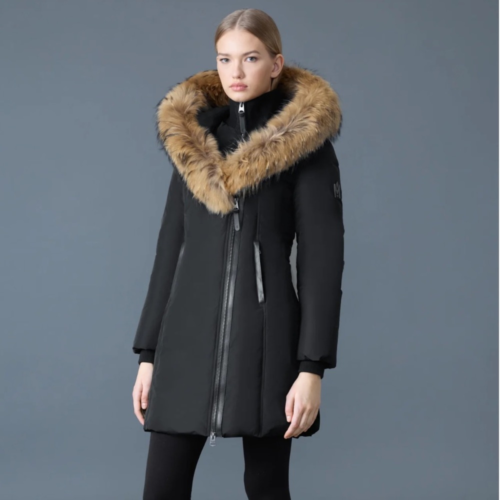 KAY-F Down coat with natural fur Signature Mackage Collar